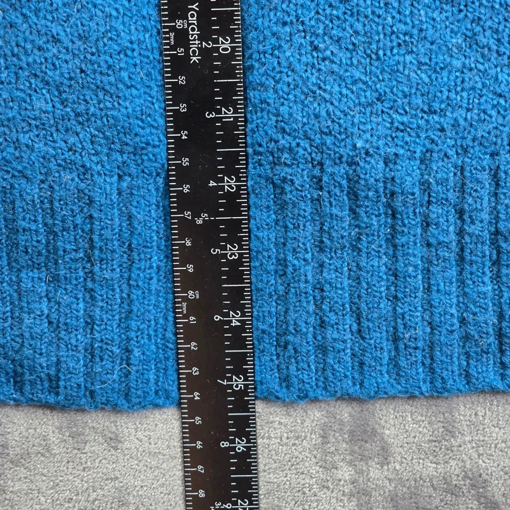Free People Sweater Womens Small Teal Blue V-Neck‎ High Low Oversized Knit Top